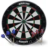 Image de Arrow180 Jeu de fléchettes Tournoi en sisal Naturel Caractéristiques Officielles : 2 Jeux de fléchettes en Acier de 18 g, système de Fil Rond, Anneau numéroté réglable, Noir/Blanc/Rouge/Vert