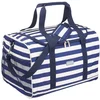 Image de KitchenCraft We Love Summer - Sac Isotherme Grand Format à Rayures, 30 Litres, Blanc/Bleu Marine