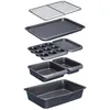 Image de MasterClass Smart Space Stacking PTFE, PFOA and BPA Free Non-Stick Bakeware Set, 7 Piece Baking Trays, Gift Boxed, Grey