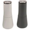 Image de Joseph Joseph Milltop Moulins à Poivre et Sel Manuels avec Broyeur en Céramique Ajustable, Grossièreté Réglable, Gris/Blanc