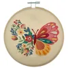 Image de Hobby Gift Trimits Kits de Broderie - Kit de Broderie 15cm 6 pouces, Kits Point de Croix pour Adultes, Kit de Démarrage avec Cerceau à Broder en Bambou, Tissu, Fils, Aiguille & Support - Papillon