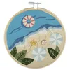 Image de Trimits Kits de Broderie - Kit de Broderie 15cm 6 pouces, Kits Point de Croix pour Adultes, Kit de Démarrage avec Cerceau à Broder en Bambou, Tissu, Fils, Aiguille & Support - Plage
