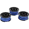 Image de BLACK+DECKER Lot de 3 Bobines de Rechange pour Coupe-Bordures, 3 x 12 m de Fil en Nylon, Fil de  1,5 mm,Bleu & Lot de 10 Fils Torsadés Haute Performance, Fils Bleus Résistants de  2,4mm
