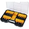 Image de DEWALT - Coffret 22 fraises de défonceuse - set de fraises à rainurer bois en acier avec coffret de transport - manche Ø 8mm - DT90017-QZ