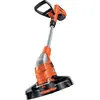Image de BLACK+DECKER Coupe-Bordures Sans Fil 18V, Coupe-Bordures Electrique 23 cm avec Batterie 2 Ah, 2 Vitesses, Tête Pivotante 180°, Tube Télescopique et 2 Poignée, GLC1823L20-QW Orange/Noir