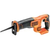 Image de BLACK+DECKER Scie Sabre Sans Fil - Débattement : 22 mm - Lame de 15 cm - 1 lame, 18V, Orange, Sans batterie BDCR18N-XJ
