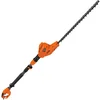 Image de BLACK+DECKER Taille-Haies Sur Perche Filaire 550W, Taille-Haies Electrique 51 cm avec Lame Asymétrique, Manche Télescopique, Tête Pivotante et Double Interrupteur, Ecartement 22 mm, PH5551-QS Noir/Orange
