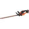 Image de BLACK+DECKER Taille-Haies Sans Fil 18V, Taille-Haies Electrique 50 cm avec Batterie 2 Ah, Lame Asymétrique Double Action, Double Interrupteur et Double Poignée, Ecartement 18 mm, GTC18502PC-QW Orange