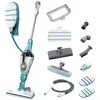 Image de BLACK+DECKER Balai Vapeur Filaire 1300W 12 Accessoires, Blanc/Bleu Ciel, FSMH1321JSM-QS