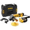 Image de DEWALT - Meuleuse d'angle filaire 125mm à vitesse variable, 1500W avec interrupteur anti-redémarrage - Kit de surfaçage, DWE4257KT-QS