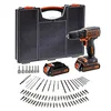 Image de BLACK+DECKER BDC718AS2O-QW Perceuse-Visseuse sans fil - 18 V - 2 batteries 1,5 Ah - 20 250 cps/min - 2 vitesses - 80 accessoires - Livrée en organisateur