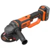 Image de BLACK+DECKER Meuleuse d'angle sans fil - 8 600 trs/min - Changement d'accessoire avec outil - 1 disque de tronçonnage - Livrée en sac de rangement, Orange/Noir, 1 batterie