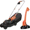 Image de BLACK+DECKER Tondeuse Filaire 1000W et Coupe-Bordures Filaire 250W, Tondeuse à Gazon 32 cm avec 3 Hauteurs de Coupe, Coupe-Bordures 23 cm avec Déroulement du Fil Automatique, BEMW351GL2-QS Noir