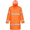 Image de Portwest H442 Manteau de pluie 100cm Bande Réfléchissante 2 Poches Ventilé