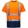 Image de Portwest Mixte T shirt bicolore haute visibilit , Orange/Bleu Royal, L EU