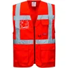 Image de Portwest Gilet Hi-Vis Executive - Berlin, Couleur: Rouge, Taille: XXXL, S476RERXXXL