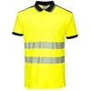 Image de Portwest Polo HV PW3, Couleur: Jaune/Noir, Taille: XS, T180YBRXS