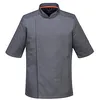 Image de Portwest C738 Veste de Cuisine Homme Manches Courtes Respirante MeshAir Pro Veste Cuisinier Légère et Aérée pour Restauration Professionnelle en Été Chaude, Gris Ardoise, S