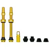 Image de Muc-Off Valves Presta Tubeless - 44 mm - Valves de Vélo Anti-Fuite de Qualité Supérieure avec Outil Démonte-Obus de Valve Intégré - Doré, Gold