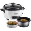 Image de Russell Hobbs Cuiseur de Riz [Moyen] Mijoteuse (0,8L, 4 portions, Idéal aussi pour légumes/poisson etc., cuillère à riz & verre doseur incl., réchauffe, Bol antiadhésif amovible lavable) 27030-56