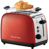 Image de Russell Hobbs Grille pain [Pour 2 tranches] Colours Plus Inox rouge (fentes extra larges, 6 niveaux de brunissage rapide, surélévation et contrôle, décongélation, réchauffage, 1600W) Toaster 26554-56