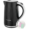 Image de Russell Hobbs Bouilloire électrique (Eau chaude, thé, café, 1,7 L, couvercle à ouverture par pression, bec verseur parfait, filtre amovible et lavable, voyant lumineux, noir, 2400W) Eden 27361-70