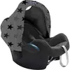 Image de Dooky Hoody auvent de protection solaire pour porte-bébés ou poussettes (design : Grey Stars, avec protection UV 40+, groupe d'âge 0+, convient à la plupart des marques), Grey