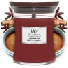 Image de WoodWick bougie parfumée moyenne avec mèche en bois crépitante | Chaï à la cannelle| Jusqu'à 60 heures de combustion
