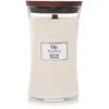 Image de WoodWick Grande bougie parfumée en forme de sablier | Bois de teck blanc | avec mèche crépitante | Durée de combustion : jusqu'à 130 heures
