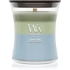 Image de Woodwick Trilogy Verdant Woods bougie parfumée avec mèche en bois 275 g