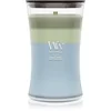 Image de Woodwick Trilogy Verdant Woods bougie parfumée avec mèche en bois 610 g