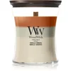 Image de Woodwick Trilogy Vanilla Embers bougie parfumée avec mèche en bois 275 g