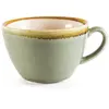 Image de Olympia Kiln - 6 tasses à cappuccino 340 ml, vert mousse, Convient aux soucoupes : GP349, GP481, GP333 et GP365, porcelaine vitrifiée, compatible lave-vaisselle et micro-ondes, GP480