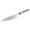 Image de Tasty 678245 Gand couteau du chef, couteau de cuisine lame lisse, couteau de cuisine, couteau chef, ustensile de cuisine, Acier inoxydable, Thermoplastique, Gris, Bleu, 33,5 cm