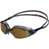 Image de Speedo Unisex Aquapulse Pro Swimming Goggles | Anti-Fog | Anti-Mist | Anti-Leak, Oxid Grey/Black/Orange Gold, One Size