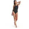 Image de Speedo Hyperboom Allover Medalist Maillot de Bain Femme, Noir/Oxid Gris/USA Charcoal, 30