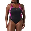 Image de Speedo Hyperboom Splice Muscleback Maillot de Bain Femme, Noir/Electric Rose/Ecstatic Rose, 30