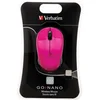 Image de Verbatim Souris sans-Fil Go Nano Compact Recepteur USB Noir Fuchsia 1600 dpi