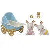 Image de Sylvanian Families - 5432 - Les jumeaux lapin chocolat et poussette double