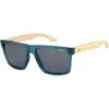 Image de O'Neill Men's Polarized Sunglasses - Matte dark blue/Bamboo/Solid brown Lens - ONHARWOOD2.0-105P size 57-17-142 mm 