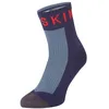 Image de SEALSKINZ unisexe chaussette imperméable Hydrostop jusqu'à la cheville pour le temps chaud - bleu marine/gris/rouge, XL