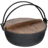 Image de KitchenCraft World of Flavours - Marmite Japonaise avec Couvercle en Bois, Fonte, Noir, 1,5 L