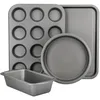 Image de KitchenCraft - Sets de Plat de Cuisson Antiadhésifs en Acier au Carbone, 4 Pièces, Dont Moule à Gâteau Rond/Plateau de Cuisson/Moules à Muffin