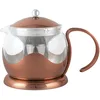 Image de La Cafetière Théière en Verre avec Infuseur Intégré, 1,2L (4 tasses), Cuivre
