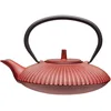 Image de La Cafetière Théière japonaise en fonte 600 ml avec panier infuseur, 3 tasses (rouge)