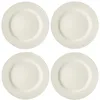 Image de Mikasa Cranborne Ensemble d'assiettes plates 4 pièces, Service pour 4, Set de 4 assiettes à dîner en grès crème, assiettes à dîner rondes de 28 cm de diametre