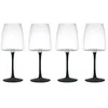 Image de Mikasa Palermo Set de 4 verres à vin rouge en cristal, 450ml, Set de verres à vin rouge avec tiges noires - 100% cristal sans plomb - Emballage cadeau et lavable au lave-vaisselle