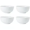 Image de Mikasa Chalk Set de 4 bols à céréales en porcelaine, blanc | Bols à soupe en porcelaine | Set de petits bols blancs, 14cm - Emballage cadeau, va au micro-ondes et au lave-vaisselle