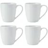 Image de Mikasa Chalk Tasses en porcelaine, lot de 4 tasses blanches pour le thé et le café, 380ml, lavables au lave-vaisselle et au micro-ondes