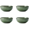 Image de Mikasa Jardin Ensemble de 4 bols à céréales en grès Vert 15 cm, Service pour 4, Ensemble de bols à soupe de 15 cm, Emballage Cadeau et Vaisselle Lavable au Lave-Vaisselle